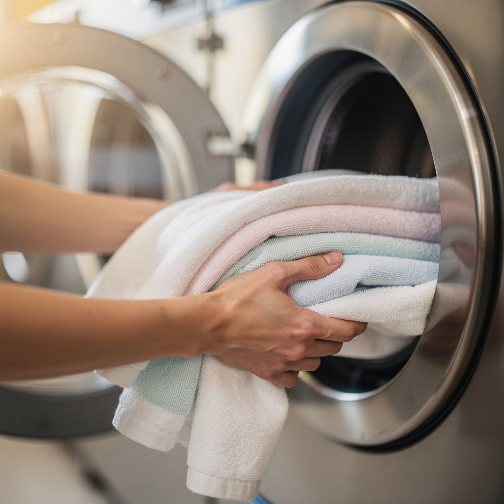 Clean and modern self-service laundry machines at Johnnie & Ivy's Wash House in San Diego